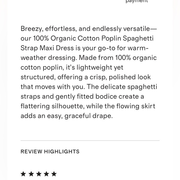 Quince 100% Organic Cotton Poplin Spaghetti Strap Maxi Dress, NWT, Various - Picture 3 of 16